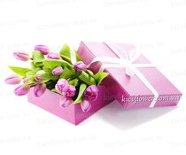 15 тюльпанов в подарочной коробке