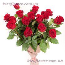 Bouquet of 15 premium red roses 